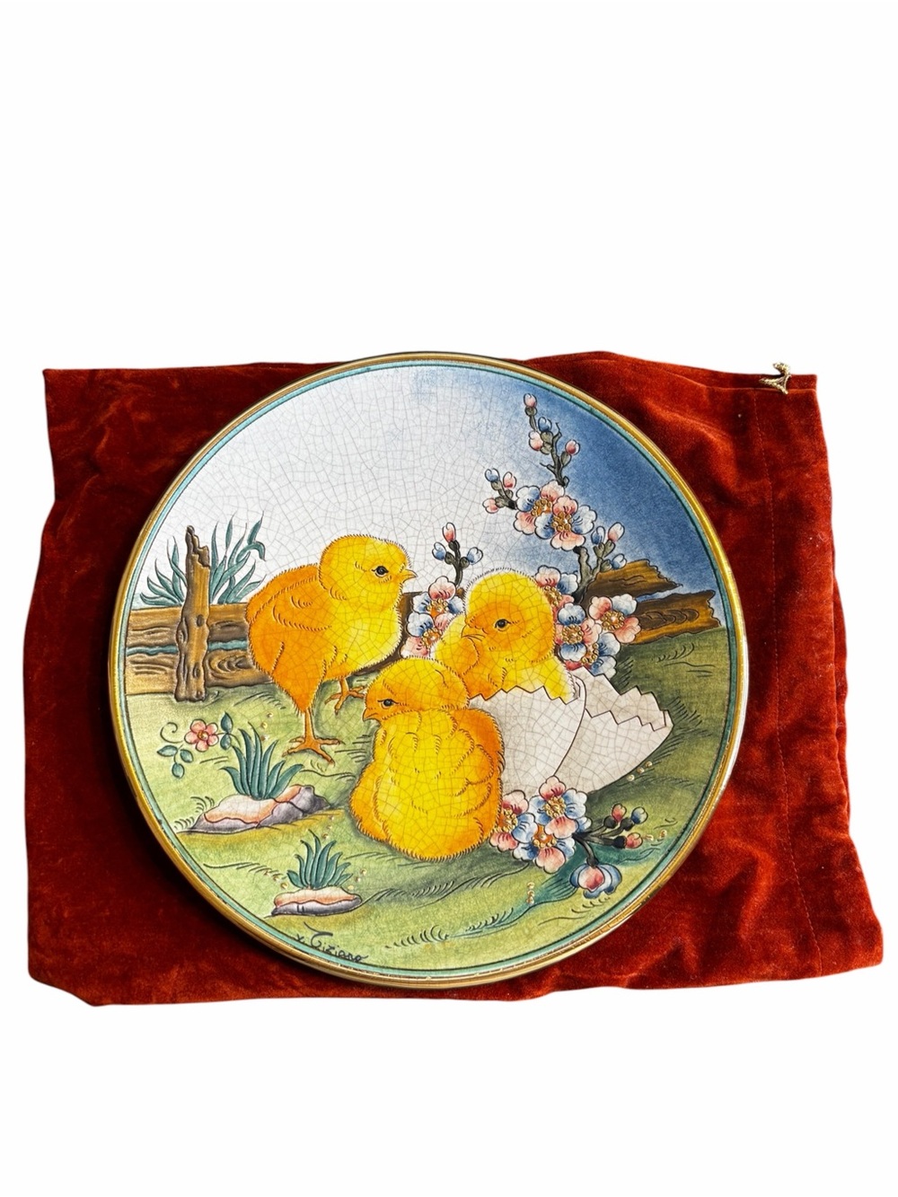 Veneto Flair 1974 Easter Chicks V Tiziano Italy Plate #546/2000 Vintage